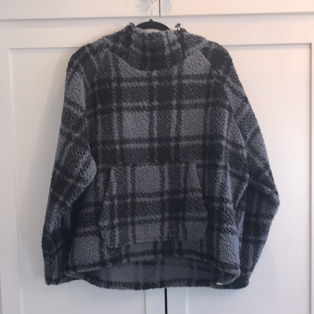 “Pink” by Victorias Secret Gray & Black Flannel Hooded Pullover